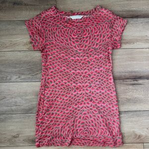 Trina Turk Silk Geometric Dress Pink Made USA Medium